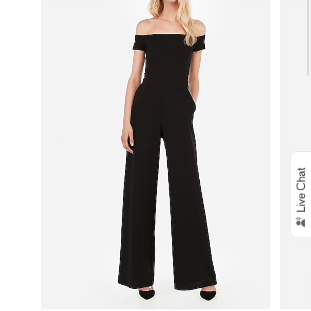 #Express 🖤 Off the Shoulder Wide Leg Jumpsuit